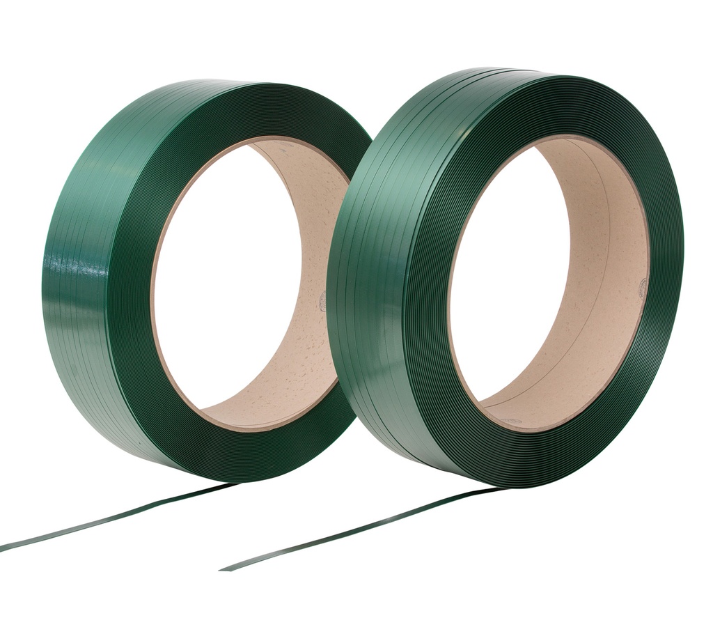 PET strapping 12 x 0,7 mm - green embossed